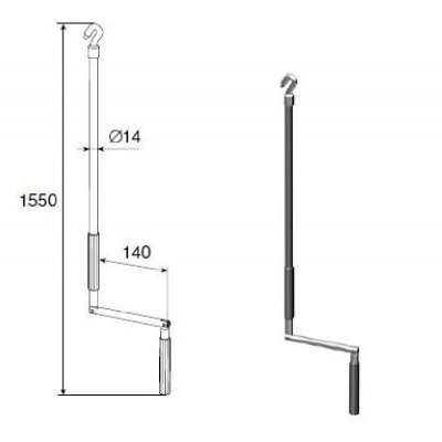 Вороток для карданного механизма (для роллет)